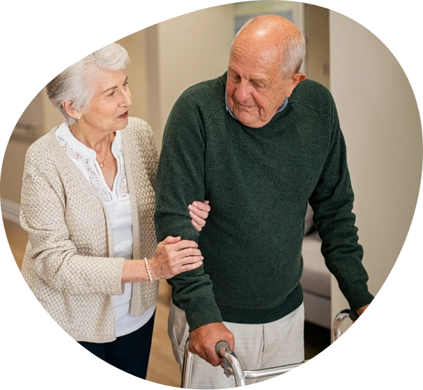 former energy worker and his caregiver