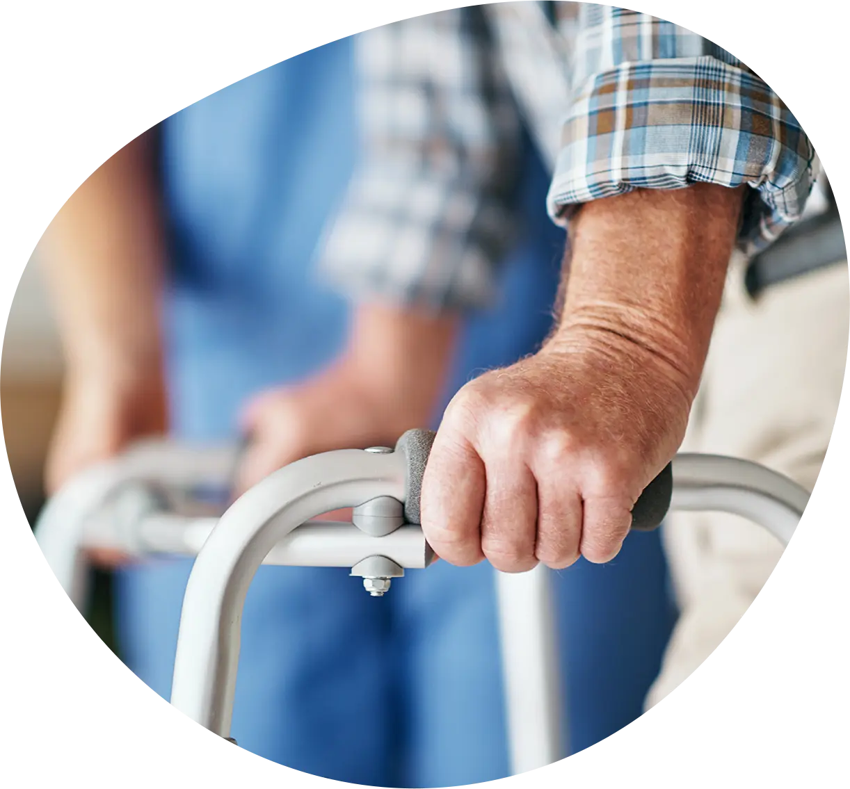 senior using a walker