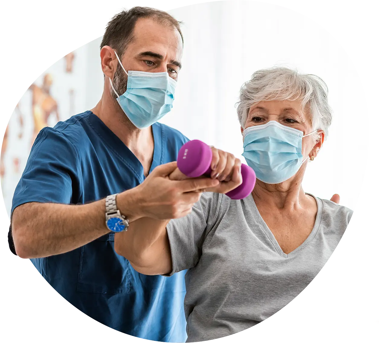 person doing physical therapy to recover after a work injury