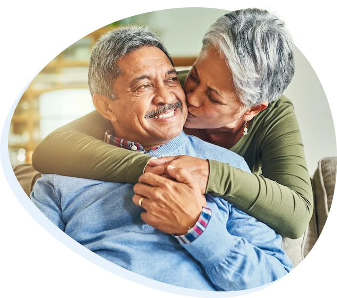 happy hispanic couple at home