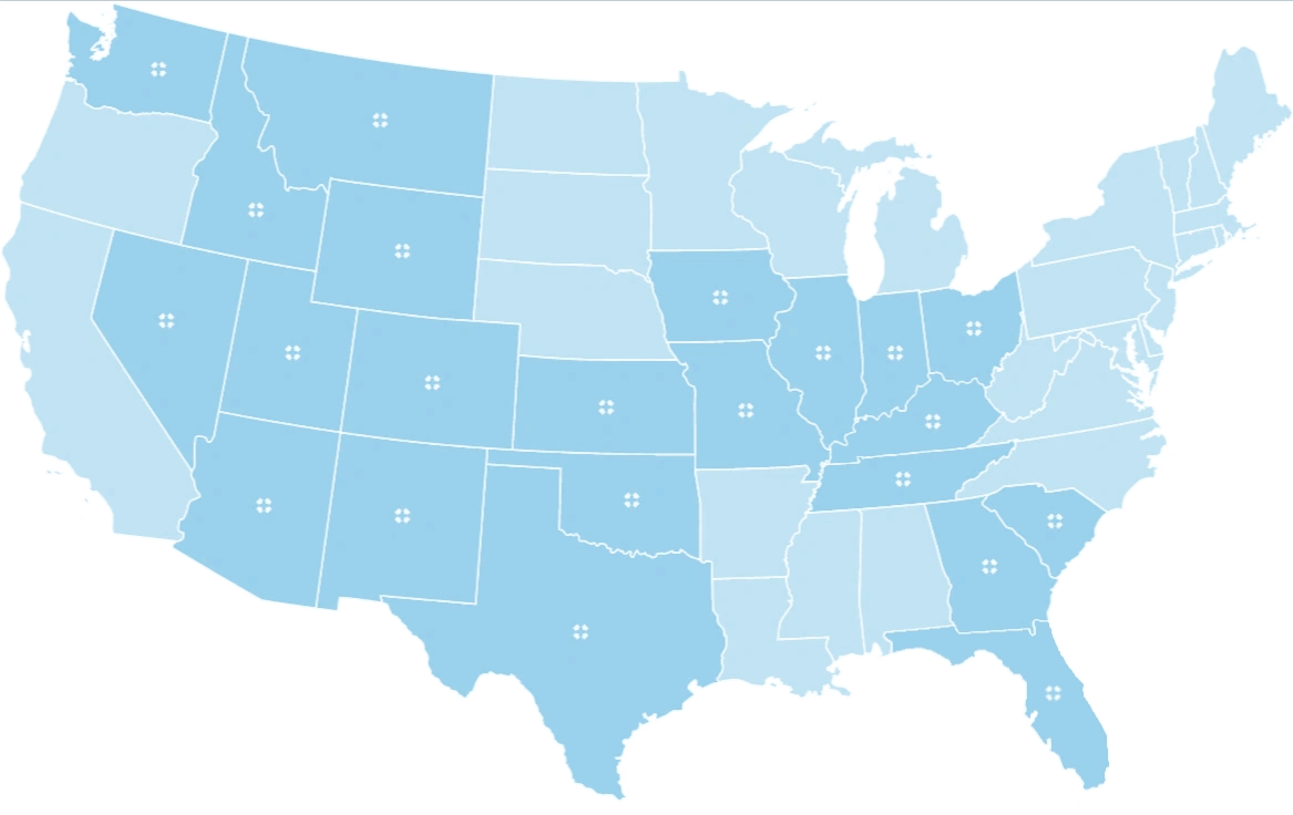 map of service area